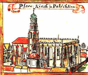 Pfarr Kirch in Patschkau - Koci parafialny, widok oglny